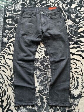 014 - JEAN SHOP MICK SELVEDGE 100% COTTON BLACK DENIM 31 x 30 JEANS PANTS